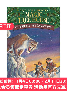 英文原版 Sunset of the Sabertooth 神奇树屋7 剑齿虎的日落 英文版 进口英语原版书籍