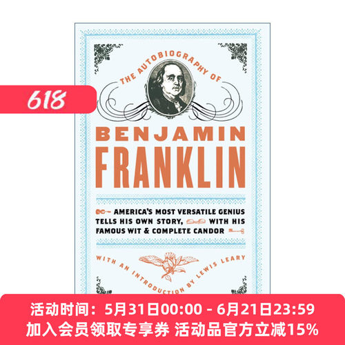 英文原版 The Autobiography of Benjamin Franklin 本杰明·富兰克林自传 英文版 进口英语原版书籍