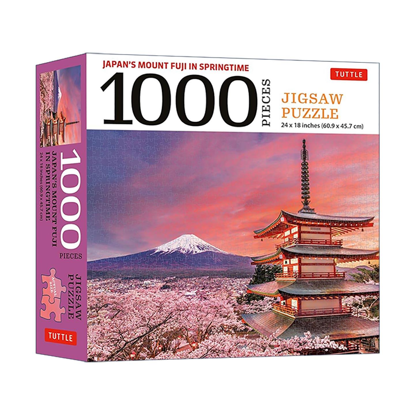 英文原版 Mount Fuji Japan Jigsaw Puzzle 1000 pieces 春天的日本富士山 1000块拼图 忠灵塔 英文版 进口英语原版书籍