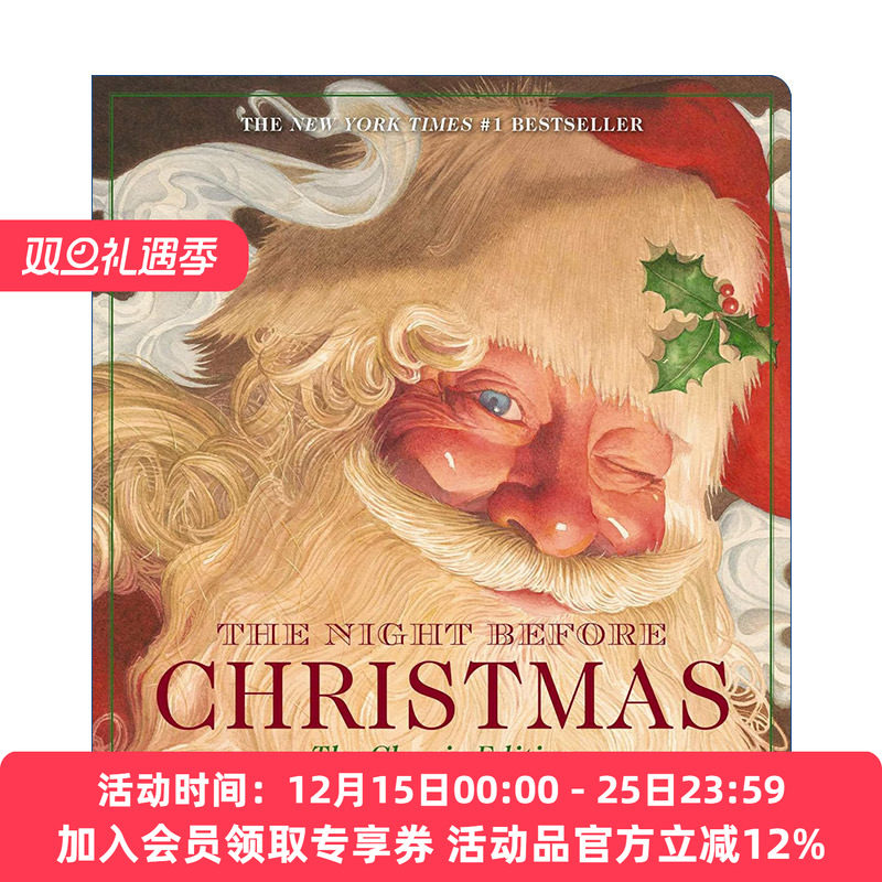 英文原版 The Night Before Christmas Oversized Padded 圣诞前夜 大开本纸板书 插画师Charles Santore 进口英语书籍