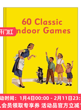 英文原版 60 Classic Indoor Games 六十个经典室内游戏 复古风格精装插画小书 重拾童年娱乐方式 英文版 进口英语原版书籍