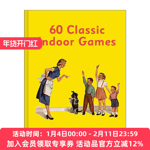 英文原版 60 Classic Indoor Games 六十个经典室内游戏 复古风格精装插画小书 重拾童年娱乐方式 英文版 进口英语原版书籍