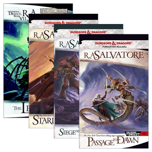 英文原版小说 The Legend of Drizzt Legacy of the Drow 龙与地下城 崔斯特传奇 精灵血脉系列4册 英文版 进口英语原版书籍