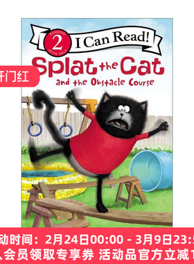英文原版 I Can Read 2 Splat the Cat and the Obstacle Course 啪嗒猫系列 勇敢大闯关 分级读物 英文版 进口英语原版书籍