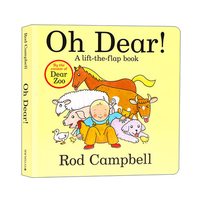 英文原版 Oh Dear 亲爱的 低幼儿童启蒙认知纸板翻翻书 动物园作者Rod Campbell 英文版 进口英语原版书籍