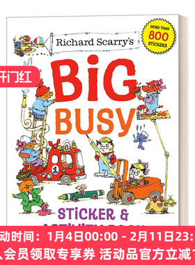 英文原版 Richard Scarry's Big Busy Sticker & Activity Book 理查德·斯凯瑞的大贴纸和活动手册 英文版 进口英语原版书籍