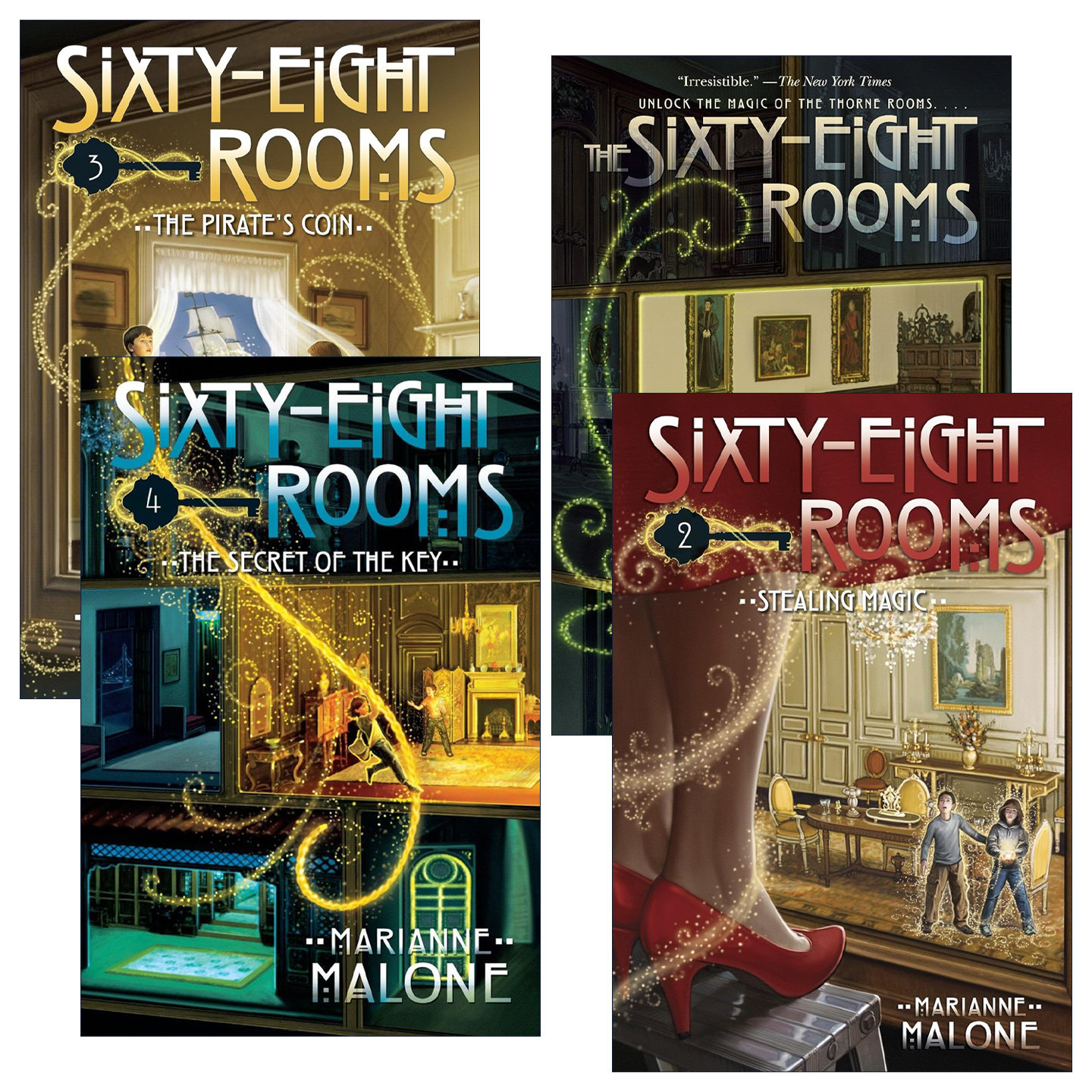 英文原版 The Sixty-Eight Rooms Adventures 68个房间历险记系列1-4册 儿童推理小说 Marianne Malone 英文版 进口英语原版书籍