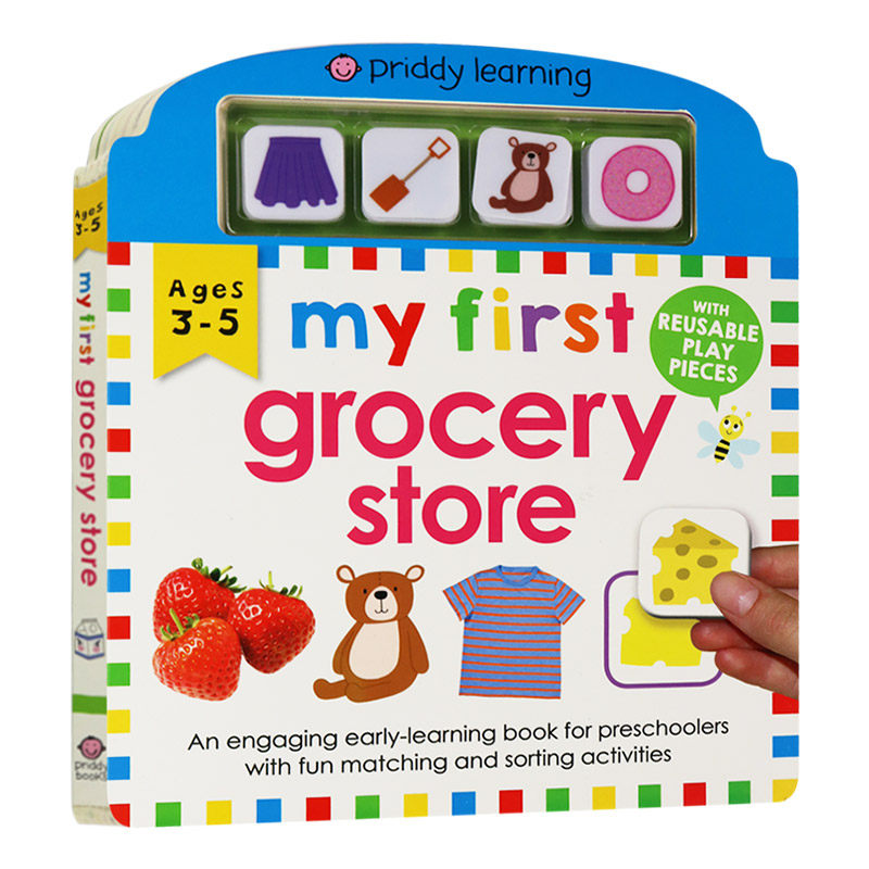 游戏学习书 英文原版绘本 my first play & learn grocery store 儿童