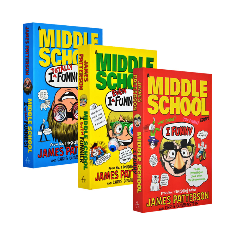 I Funny 1-3册套装 英文原版 Middle School 撞墙日记 英文版儿童章节小说书 中小学英语阅读提升 进口原版书籍 James Patterson