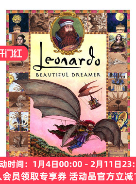 英文原版 Leonardo Beautiful Dreamer 达·芬奇 万物好奇者 儿童艺术传记 Robert Byrd 精装 英文版 进口英语原版书籍