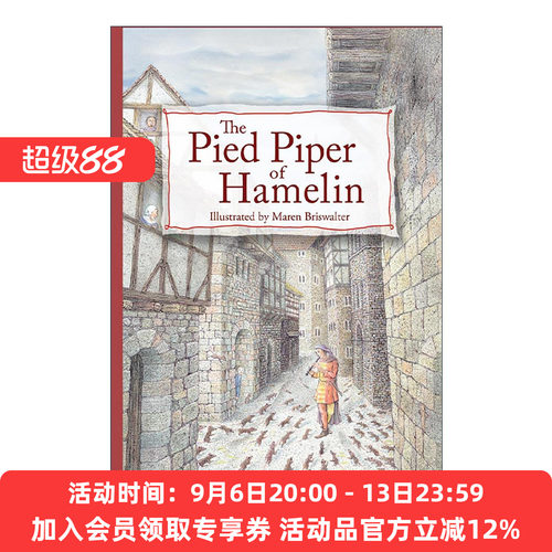英文原版 The Pied Piper of Hamelin 哈梅林的吹笛人 花衣魔笛手 经典童话故事改编插图版 英文版 进口英语原版书籍
