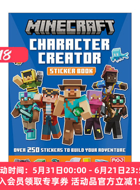 英文原版 我的世界 角色创建贴纸书 Minecraft Character Creator Sticker Book 官方冒险游戏儿童活动书 英文版进口英语原版书籍