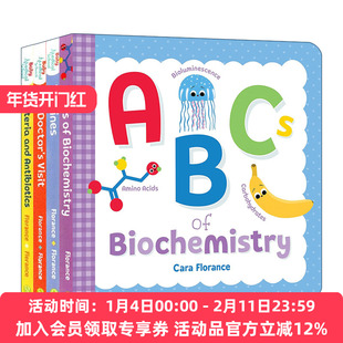 英文原版 Baby University- Baby Medical School系列4册 宝宝智学园 STEM教育 儿童科普百科绘本纸板书 Cara Florance 英文版进口