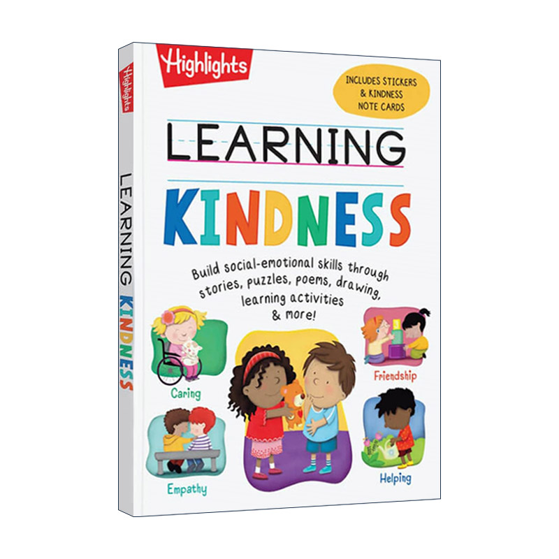 英文原版 Learning Kindness 学习善良 Highlights亮点幼儿园及学龄前儿童益智游戏活动书 加强社交情感技能 进口英语原版书籍
