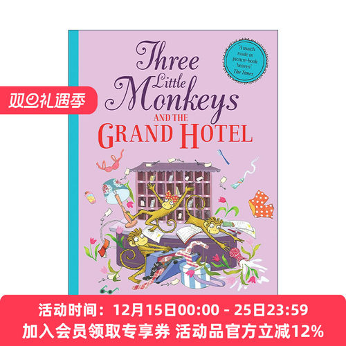 英文原版 Three Little Monkeys and the Grand Hotel 三只小猴子和大饭店 昆汀布莱克大开本绘本 Emma Chichester Clark插画