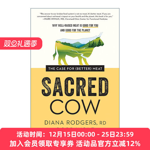 英文原版 Sacred Cow 神圣的牛 培育更好的肉的理由 为什么良肉对你和地球有益 健康饮食 Diana Rodgers 英文版 进口英语原版书籍