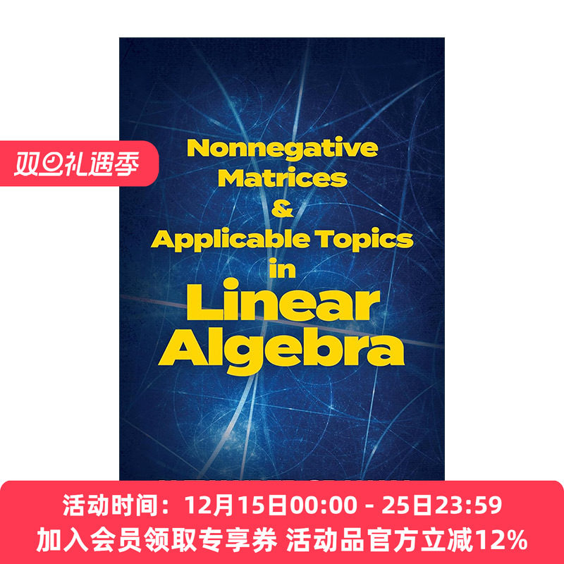 英文原版 Nonnegative Matrices and Applicable Topics in Linear Algebra非负矩阵及其在线性代数中的应用 数学Alexander Graham
