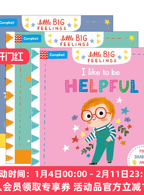 英文原版 Little Big Feelings系列3册 有时候我很担心/当我开心的时候/我喜欢帮助别人 幼儿情绪绘本 英文版 进口英语原版书籍