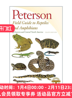 英文原版 Peterson Field Guide to Reptiles and Amphibians Eastern Central North America皮特森图鉴之北美中东部的两栖爬行类