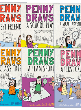 英文原版 Penny Draws 佩妮画画系列6册 儿童小说 精装 谎言游戏作者Sara Shepard萨拉·谢泼德 英文版 进口英语原版书籍