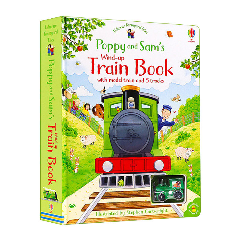 英文原版 Poppy and Sam's Wind-Up Train Book 上发条的火车 纸板书 英文版 进口英语原版书籍