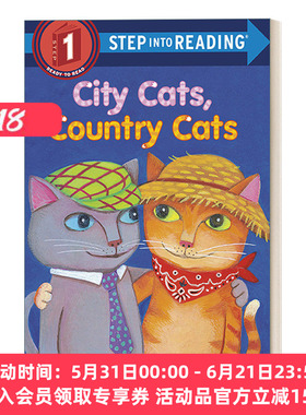 城市的猫与乡村的猫 英文原版 Step into Reading 1 - City Cats Country Cats 儿童课外阅读分级读物 英文版 进口英语原版书籍