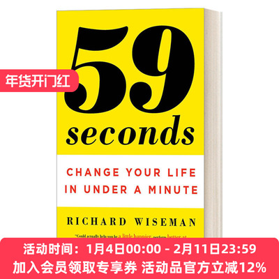 英文原版 59 Seconds 59秒心理学 在一分钟内改变你的生活 英国著名大众心理学教授Richard Wiseman 英文版 进口英语原版书籍