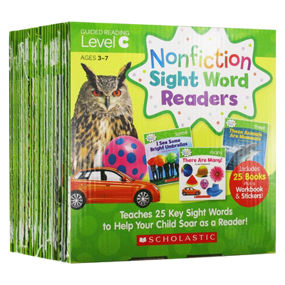 学乐英语入门关键词读本C级 25册全套 英文原版 Nonfiction Sight Word Readers C 自然拼读初级盒装 日常认知百科阅读 英文版书籍