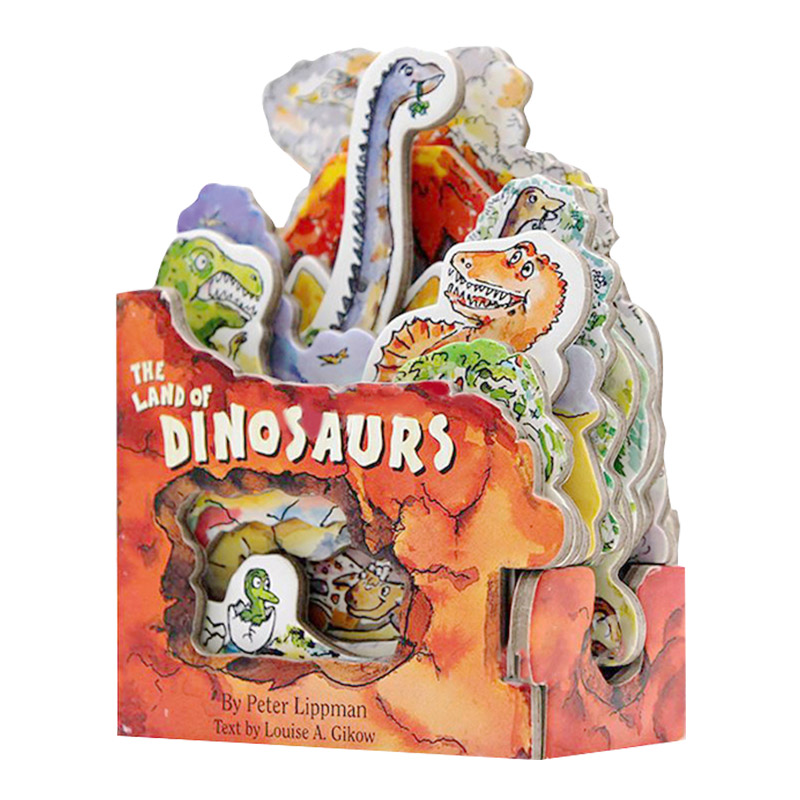 迷你屋系列 恐龙 英文原版 Mini House The Land Of Dinosaurs 英文版 儿童迷你玩具书创意书纸板造型玩具书 英文版进口英语书籍