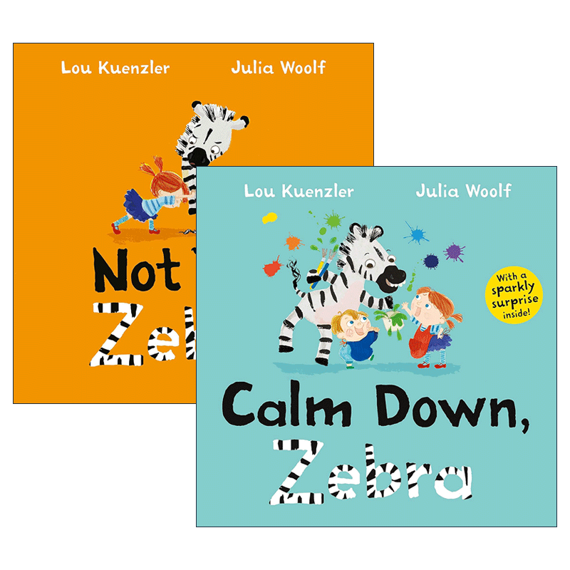 英文原版 Julia Woolf 低幼亲子绘本2册套装 斑马字母数字绘本 Not Yet/Calm Down Zebra 英文版 进口英语原版书籍