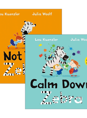 英文原版 Julia Woolf 低幼亲子绘本2册套装 斑马字母数字绘本 Not Yet/Calm Down Zebra 英文版 进口英语原版书籍