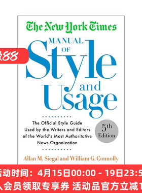 英文原版 The New York Times Manual of Style and Usage 5Th Ed 纽约时报百年经典写作指南 第五版 Allan M Siegal 进口英语书籍