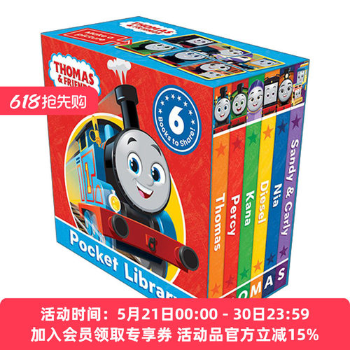 托马斯小火车 小小图书馆 英文原版绘本 Thomas & Friends Pocket Library 手掌纸板书6册 英文版 进口英语原版书籍