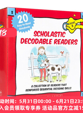 英文原版 Scholastic Decodable Readers Box Set Level B 学乐自然拼读初级盒装20册 儿童启蒙学习英语分级绘本 英文版