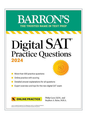 巴朗新版SAT考试 英文原版 Digital SAT Practice Questions 2024 600+练习题 带线上练习 英文版 进口英语原版书籍