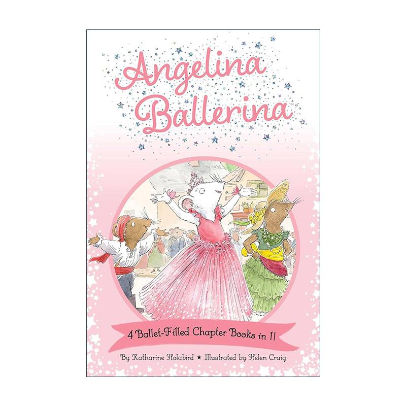英文原版 Angelina Ballerina 4 Ballet-Filled Chapter Books in 1! 芭蕾小精灵安吉丽娜4合1 儿童动物章节书 进口英语原版书籍