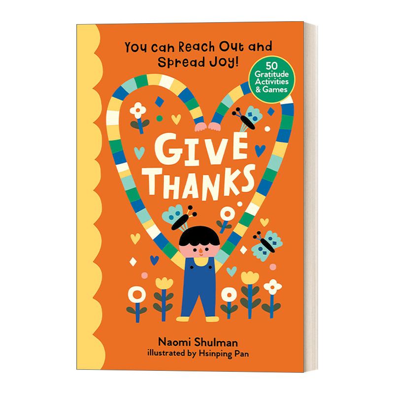 台湾插画师潘心屏 英文原版 Give Thanks You Can Reach Out and Spread Joy 感恩 儿童情感表达互动活动书 英文版 进口书籍