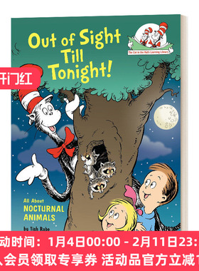 英文原版 Out of Sight Till Tonight All About Nocturnal Animals 苏斯博士 戴帽子的猫图书馆 夜行动物 英文版 进口英语书籍