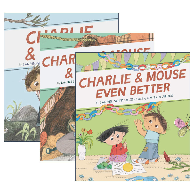 英文原版 Charlie & Mouse 查理两兄弟1-3册 儿童桥梁书 Emily Hughes插画 英文版 进口英语原版书籍