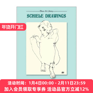 英文原版 Schiele Drawings 44 Works 埃贡·席勒画册 维也纳绘画艺术 Egon Schiele 英文版 进口英语原版书籍