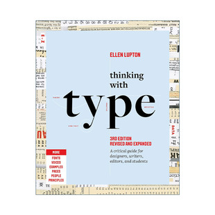 设计概要系列 Thinking 第3版 英文原版 Ellen 进口英语原版 Type 英文版 with 书籍 字体设计指南 Lupton 修订版