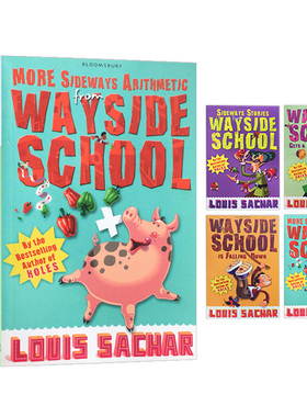 歪歪路小学 4册全套 英文原版 The Wayside School 儿童英语章节小说书 我们的学校要倒了 新来的代课老师 洞作者路易斯萨奇尔作品