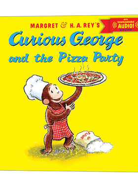 英文原版 Curious George and the Pizza Party with downloadable audio 好奇猴乔治和比萨饼派对 音频可下载 英文版 进口书籍