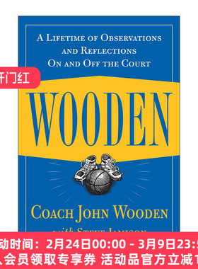 英文原版 Wooden 球场内外一生的观察与思考 精装 约翰·伍登 英文版 进口英语原版书籍