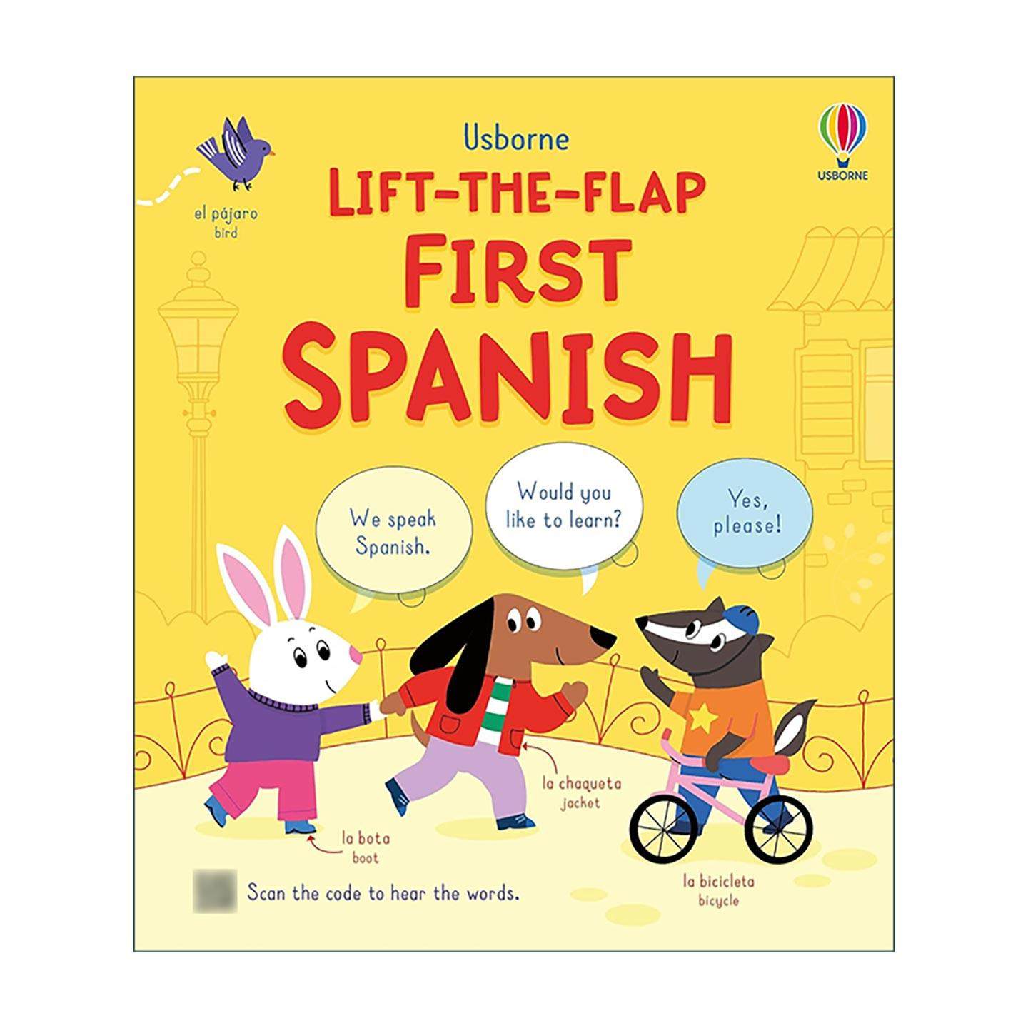 英文原版 Usborne Lift-the-flap First Spanish 尤斯伯恩儿童英语西班牙语双语学习纸板翻翻书 外语启蒙 英文版 进口英语原版书籍