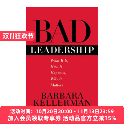 糟糕的领导力 英文原版 Bad Leadership 定义 原因及意义 哈佛商业评论 Kellerman 精装 英文版 进口英语原版书籍