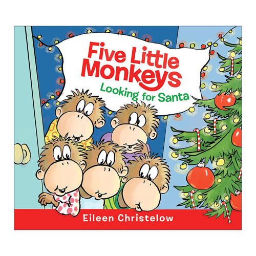 五只小猴子找圣诞老人  英文原版 Five Little Monkeys Looking for Santa Board Book 纸板书 英文版 进口英语原版书籍
