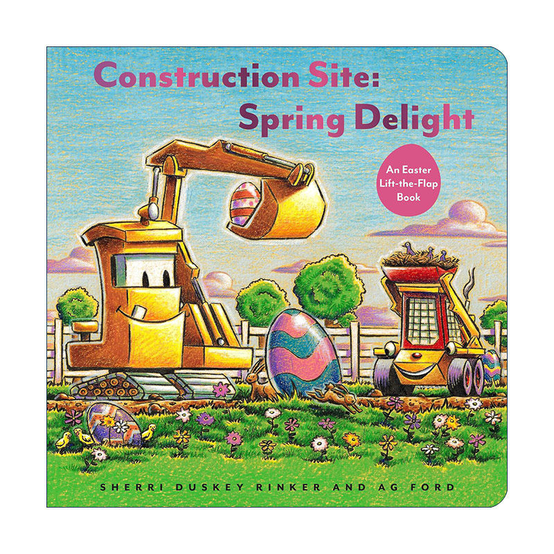 英文原版 Construction Site Spring Delight 建筑工地 春日喜悦 复活节 纸板翻翻书 英文版 进口英语原版书籍