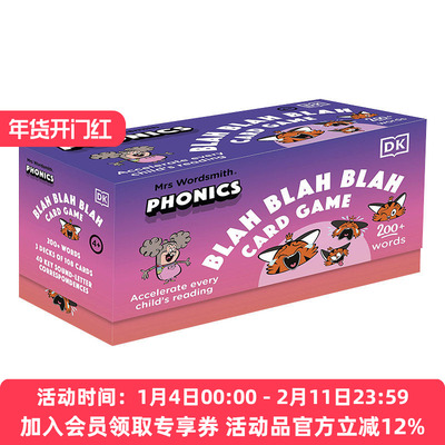 英文原版 Mrs Wordsmith Phonics Blah Blah Blah Card Game 沃德史密斯夫人 自然拼读卡片游戏 盒装 4-7岁 英文版 进口英语原版书