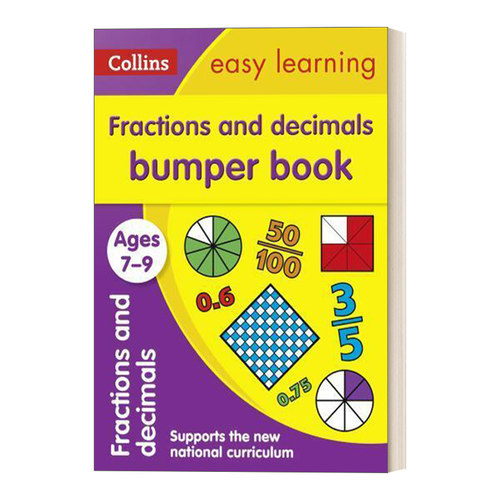 英文原版 Collins Easy Learning KS2 Fractions and Decimals Bumper Book Ages 7-9 柯林斯易学英国小学数学分数小数练习册